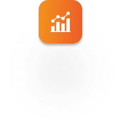Icône de graphique de croissance de données orange