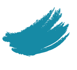 Pinceau bleu turquoise sur fond blanc