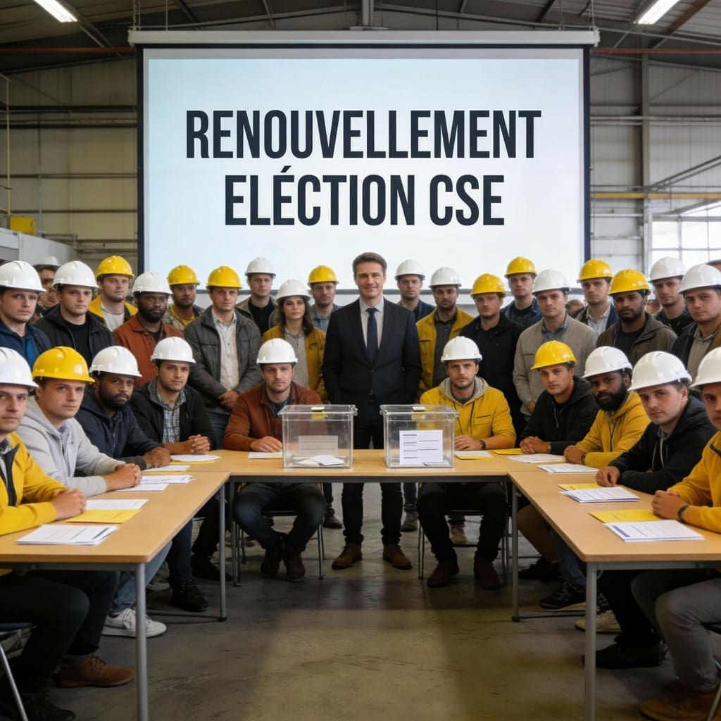 Renouvellement élection CSE : formation SSCT, hommes en jaune